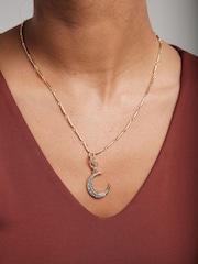 Inicio Gold Plated Enamel Moon Necklace - Gift Pouch - Image 2 of 2