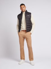 Черный - US Polo Assn. Мужской стеганый жилет с вставками - Изображение 3 из 9