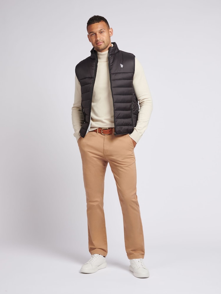 Чорний - U.S. Polo Assn. Чоловічий стьобаний жилет із панелями - Image 3 of 9