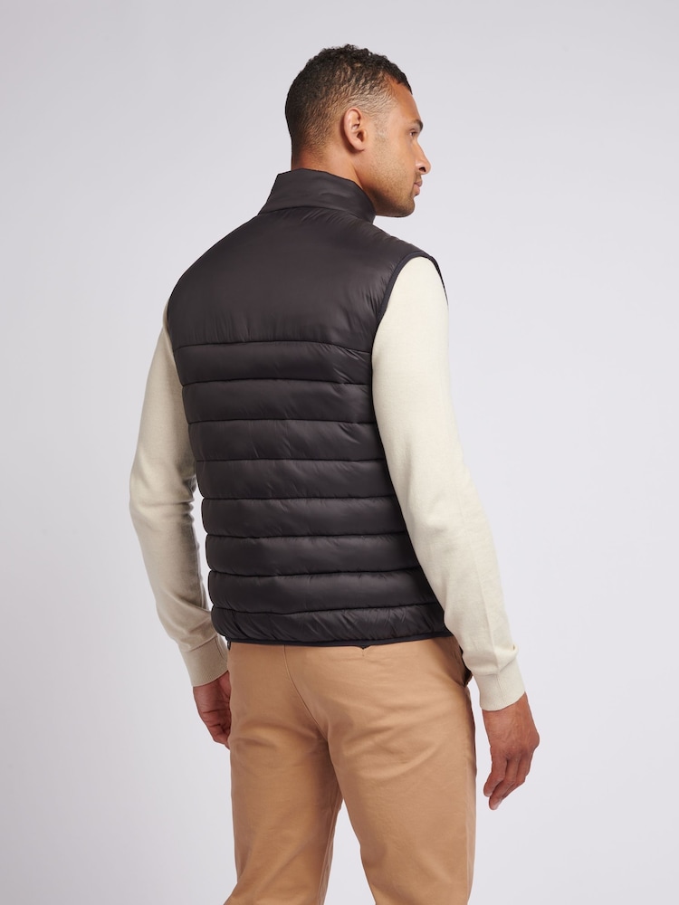 Чорний - U.S. Polo Assn. Чоловічий стьобаний жилет із панелями - Image 4 of 9