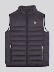 Черный - US Polo Assn. Мужской стеганый жилет с вставками - Изображение 5 из 9