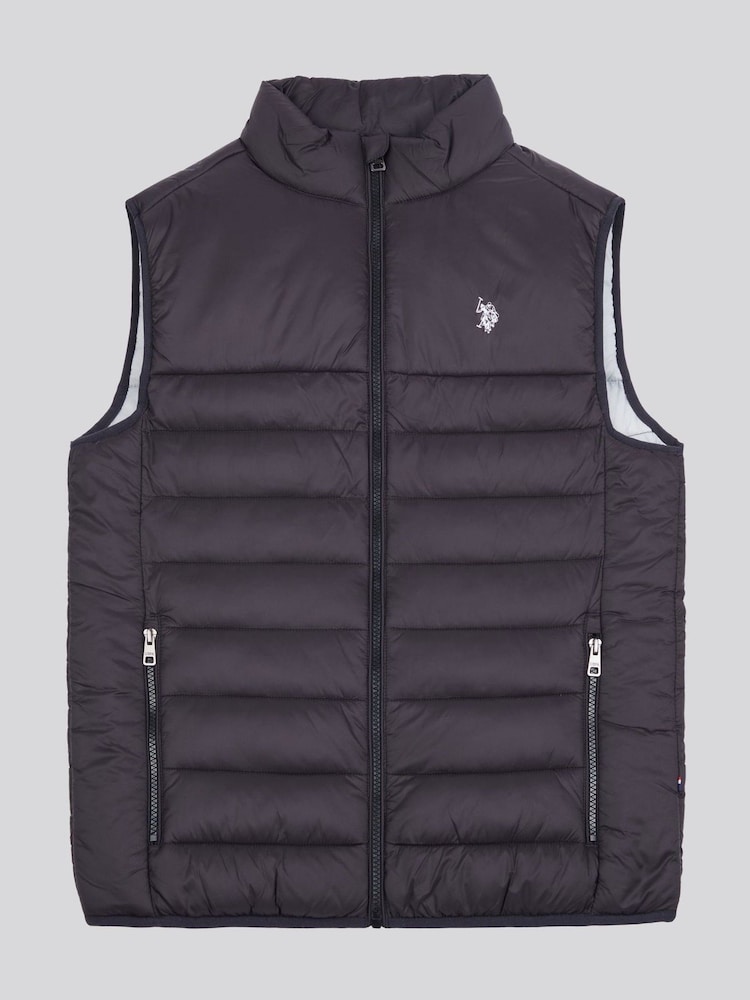 Чорний - U.S. Polo Assn. Чоловічий стьобаний жилет із панелями - Image 5 of 9
