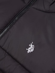 Черный - US Polo Assn. Мужской стеганый жилет с вставками - Изображение 7 из 9