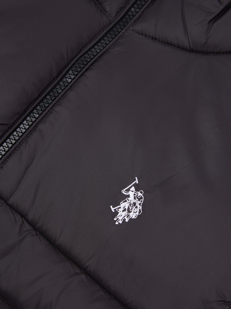 Чорний - U.S. Polo Assn. Чоловічий стьобаний жилет із панелями - Image 7 of 9