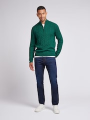 U.S. Polo Assn Green U.S. Polo Assn. Mens Cable Knit Funnel Neck Sweater - Image 3 of 7