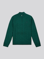 U.S. Polo Assn Green U.S. Polo Assn. Mens Cable Knit Funnel Neck Sweater - Image 5 of 7