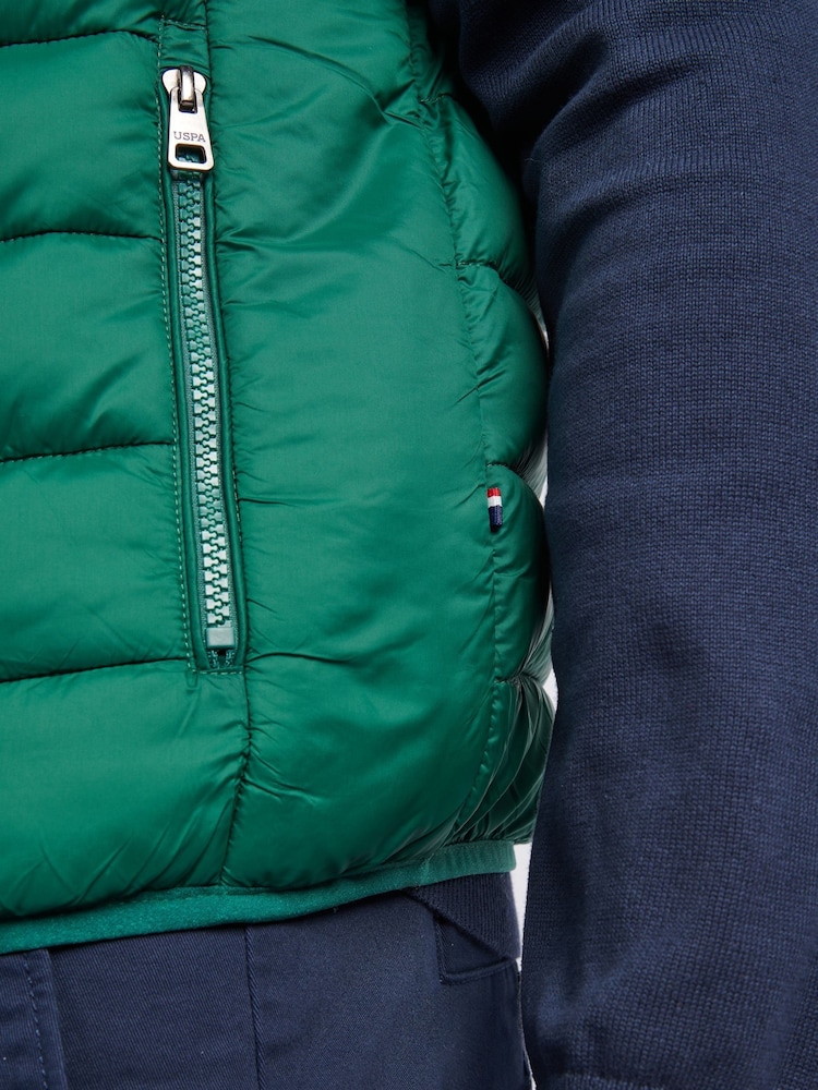 U.S. Polo Assn. Mens Panelled Quilted Gilet - Image 9 of 9