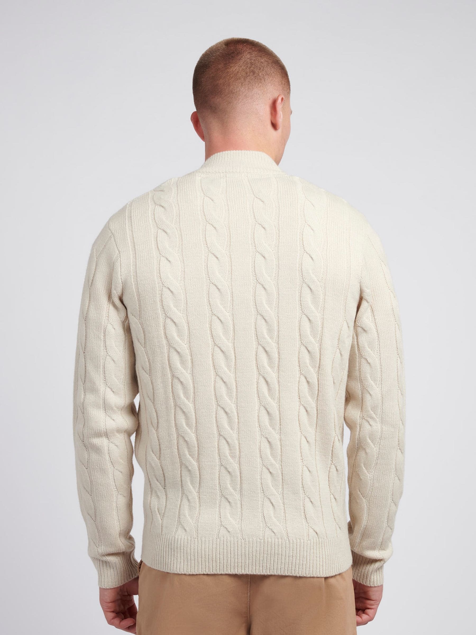 Buy U.S. Polo Assn. Natural Mens Cable Knit Quarter Zip