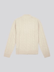 U.S. Polo Assn. Natural Mens Cable Knit Quarter Zip Funnel Neck Sweater - Image 6 of 7