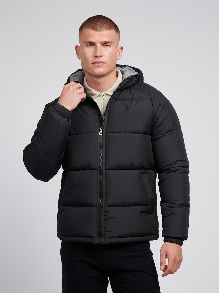 U.S. Polo Assn. Mens Ripstop Hooded Puffer Jacket - Image 2 of 12