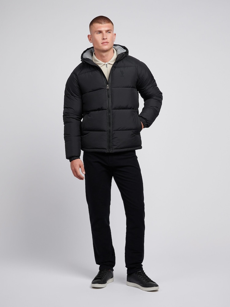 U.S. Polo Assn. Mens Ripstop Hooded Puffer Jacket - Image 4 of 12