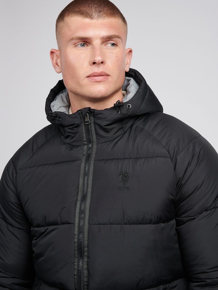U.S. Polo Assn. Mens Ripstop Hooded Puffer Jacket - Image 5 of 12
