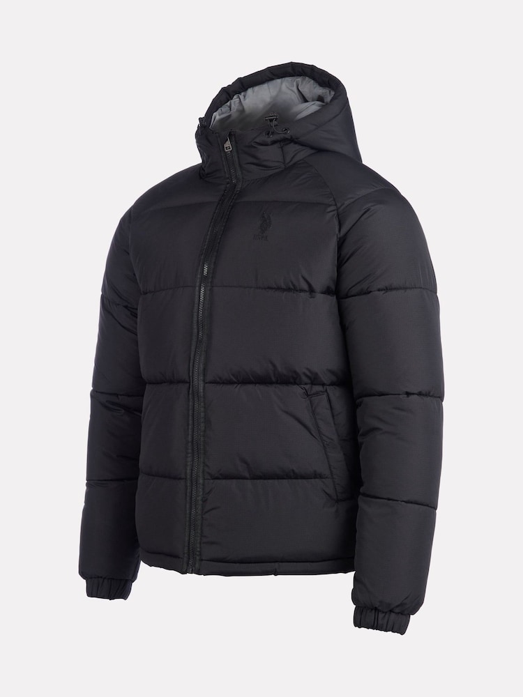 U.S. Polo Assn. Mens Ripstop Hooded Puffer Jacket - Image 8 of 12
