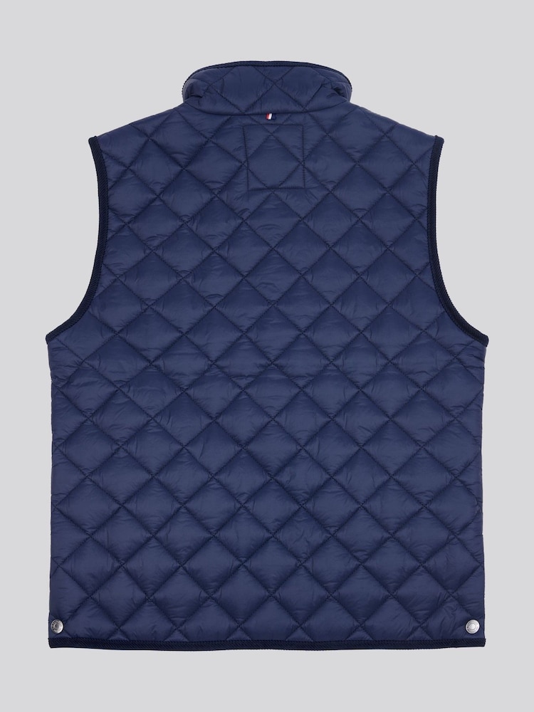 U.S. Polo Assn. Mens Blue Diamond Quilt Hacking Gilet - Image 2 of 4
