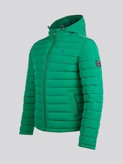 U.S. Polo Assn Green Mens Lightweight Quilt Hooded Puffer Jacket - Image 11 of 12