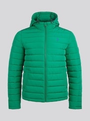 U.S. Polo Assn Green Mens Lightweight Quilt Hooded Puffer Jacket - Image 9 of 12