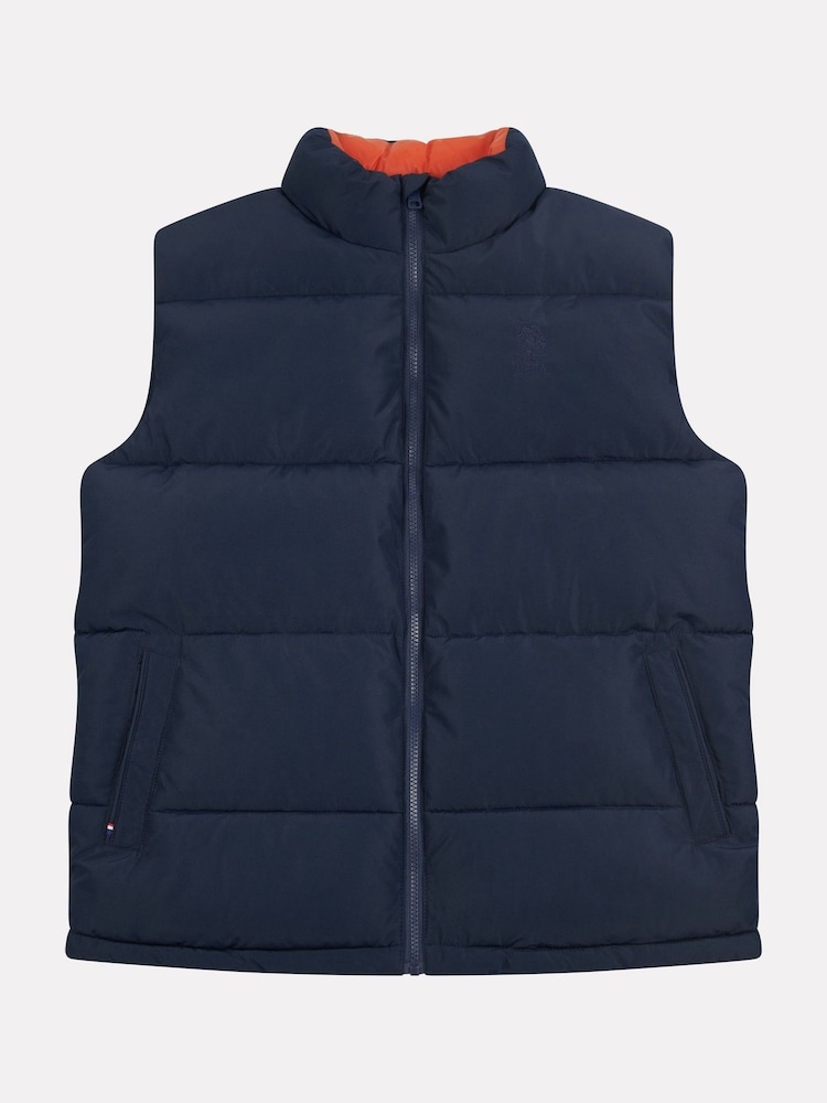 U.S. Polo Assn Blue U.S. Polo Assn. Mens Wide Baffle Gilet - Image 1 of 6