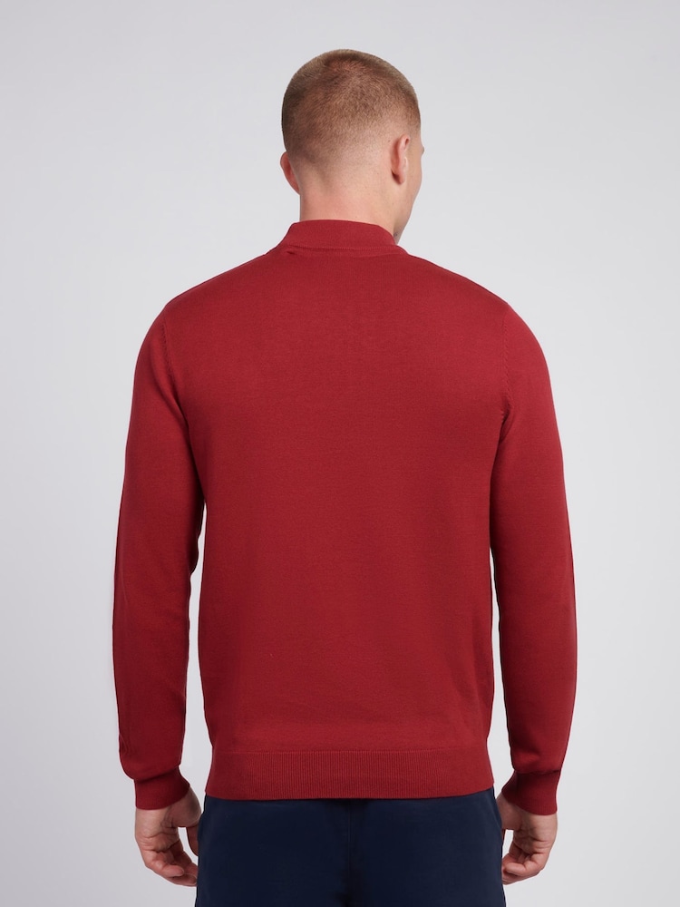 U.S. Polo Assn. Red Mens Combed 100% Cotton Turtle Neck Sweater - Image 4 of 7
