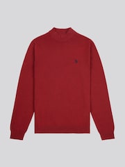 U.S. Polo Assn. Red Mens Combed 100% Cotton Turtle Neck Sweater - Image 5 of 7