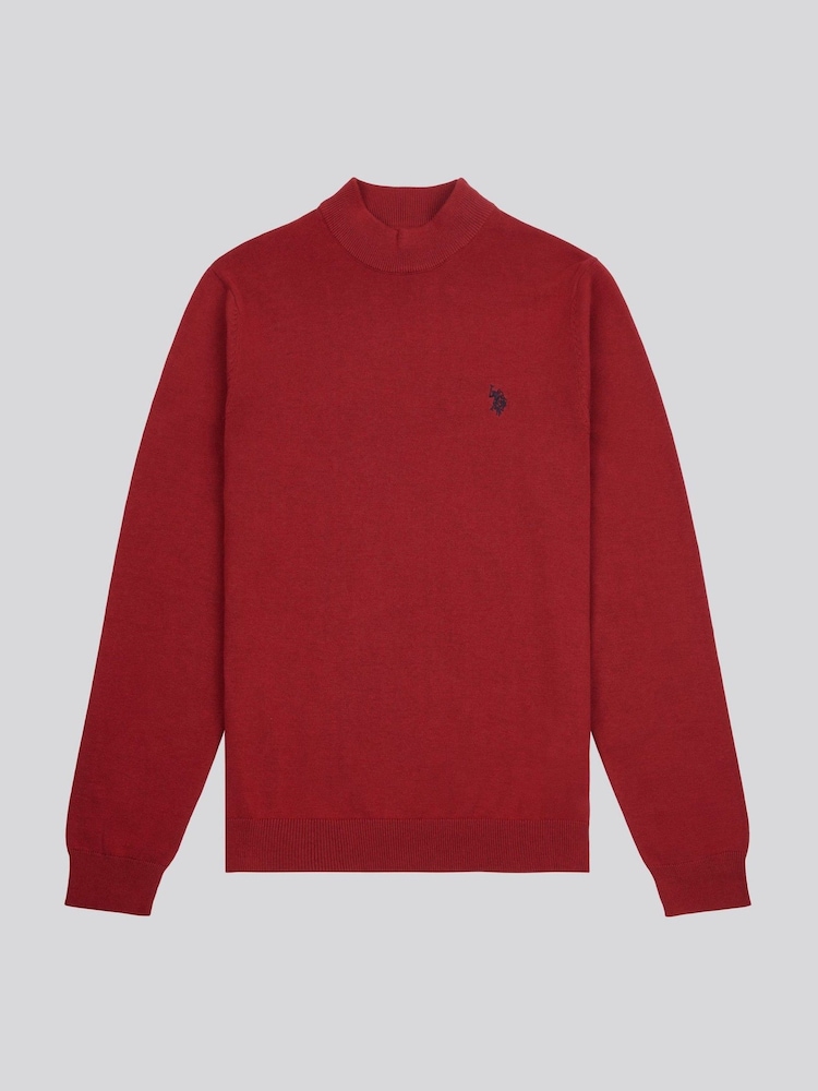 U.S. Polo Assn. Red Mens Combed 100% Cotton Turtle Neck Sweater - Image 5 of 7