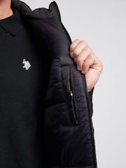 U.S. Polo Assn. Mens Clean Front Quilt Black Gilet - Image 4 of 5