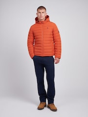 U.S. Polo Assn Brown Mens Lightweight Quilt Hooded Puffer Jacket - Image 4 of 6