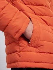 U.S. Polo Assn Brown Mens Lightweight Quilt Hooded Puffer Jacket - Image 6 of 6
