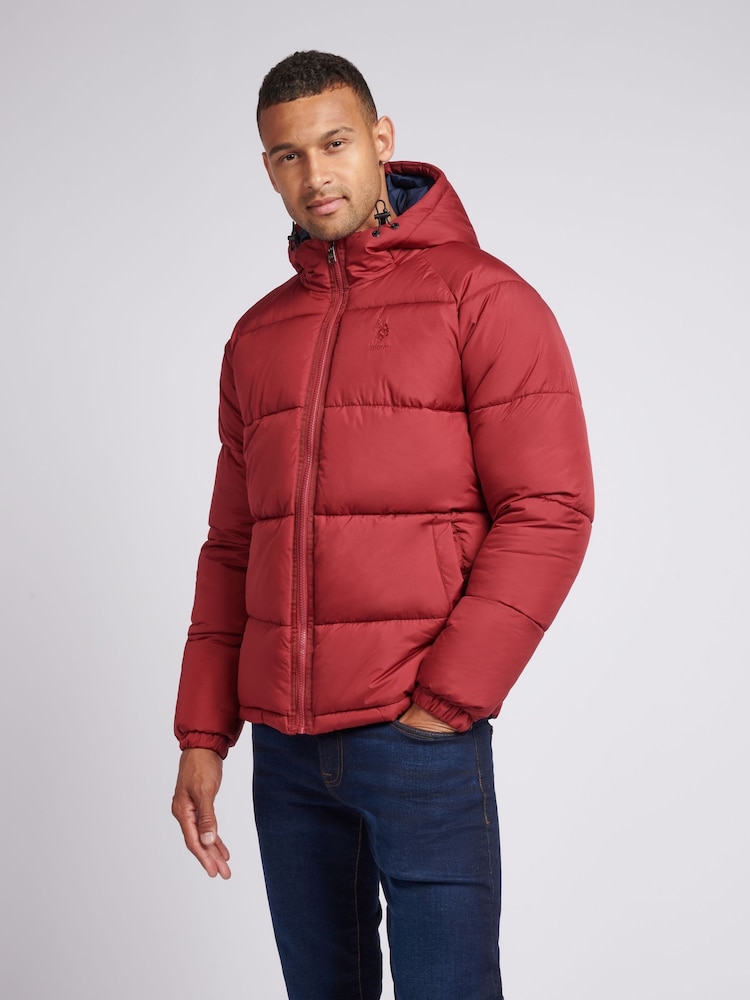 U.S. Polo Assn. Mens Ripstop Hooded Puffer Jacket - Image 1 of 5