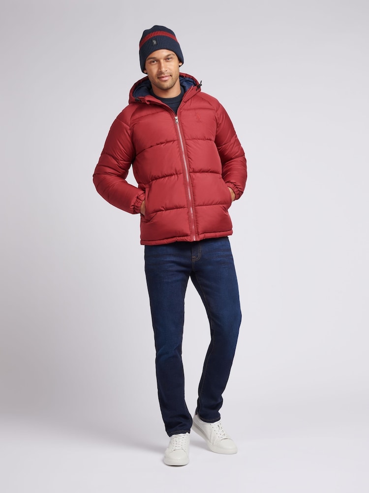 U.S. Polo Assn. Mens Ripstop Hooded Puffer Jacket - Image 2 of 5