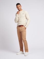 U.S. Polo Assn. Mens Cable Knit Crew Neck Polo Shirt - Image 3 of 7