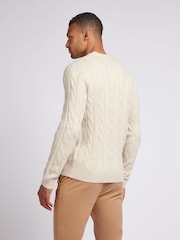 U.S. Polo Assn. Mens Cable Knit Crew Neck Polo Shirt - Image 4 of 7