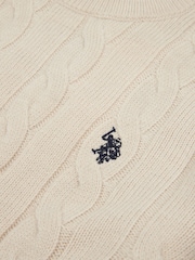 U.S. Polo Assn. Mens Cable Knit Crew Neck Polo Shirt - Image 7 of 7