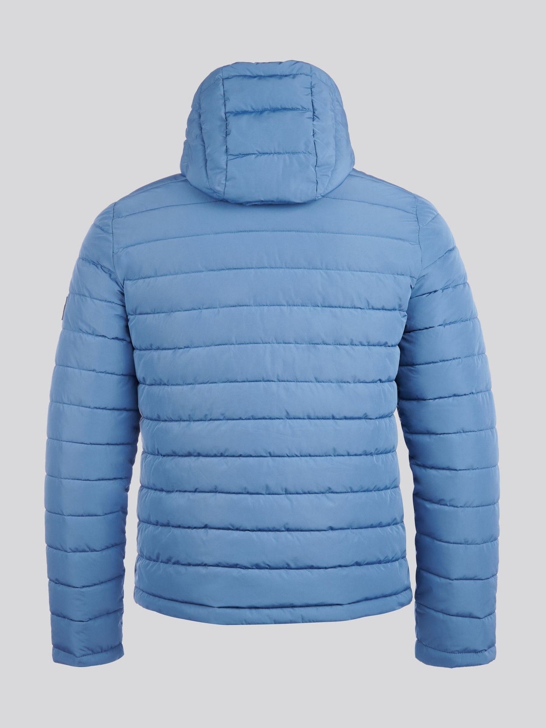 U.S. Polo Assn Blue Mens Lightweight Quilt Hooded Puffer Jacket X Large