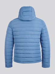 U.S. Polo Assn Blue Mens Lightweight Quilt Hooded Puffer Jacket - Image 3 of 6