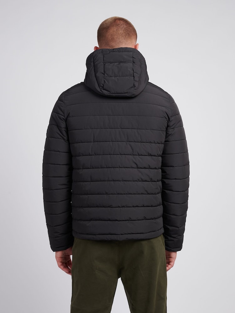 Чорний - U.S. Polo Assn Mens Lightweight Quilt з капюшоном Puffer куртка - Image 4 of 12