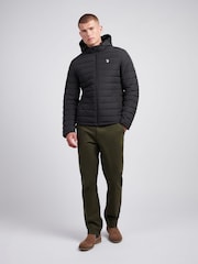 U.S. Polo Assn Black Mens Lightweight Quilt Hooded Puffer Jacket - Image 6 of 12