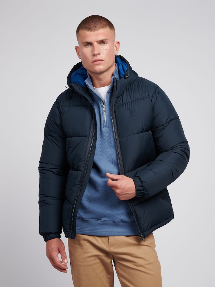 U.S. Polo Assn. Mens Ripstop Hooded Puffer Jacket - Image 1 of 11