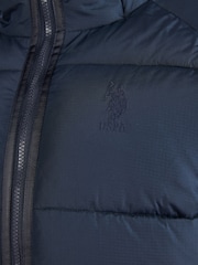 U.S. Polo Assn. Mens Ripstop Hooded Puffer Jacket - Image 10 of 11