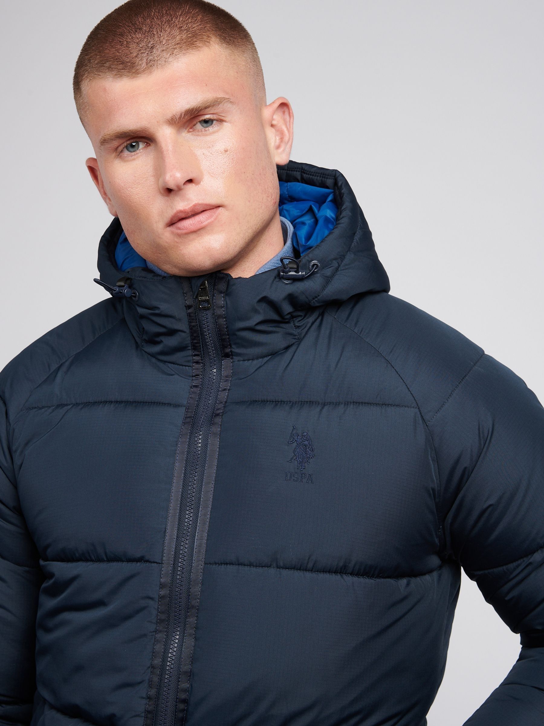 Blue polo puffer jacket store
