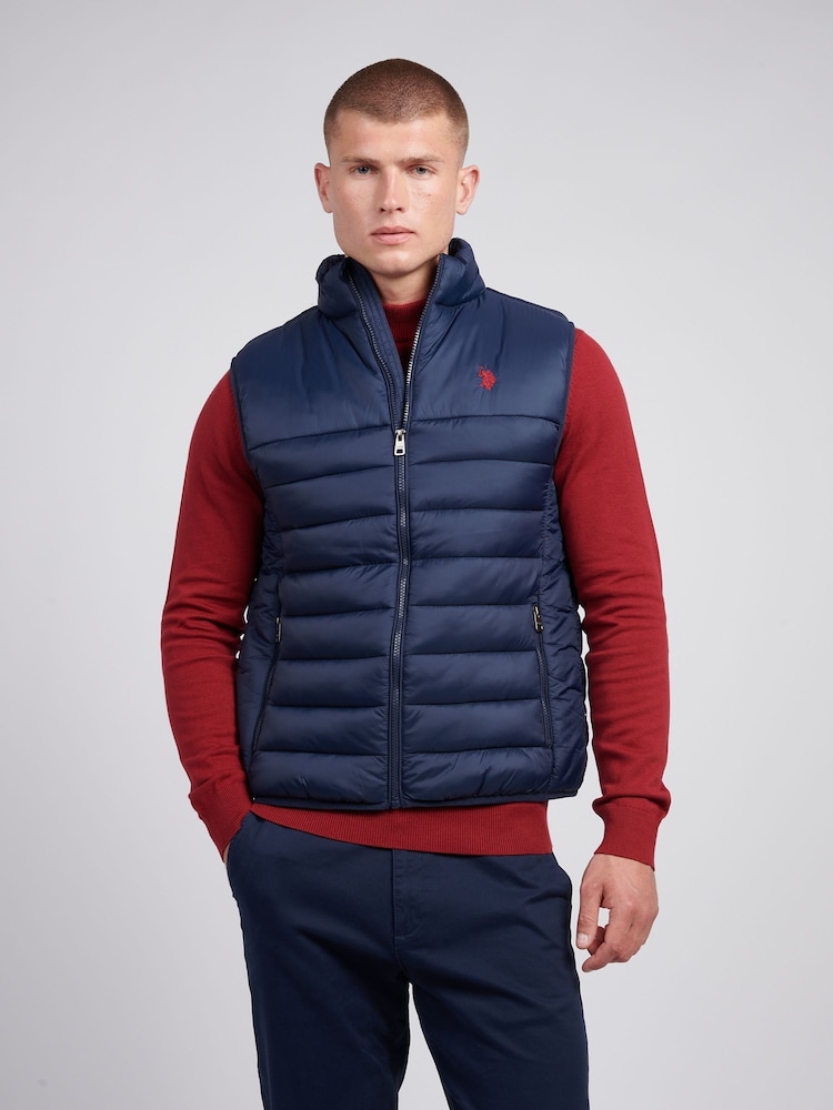 U.S. Polo Assn. Mens Panelled Quilted Gilet - Image 1 of 9