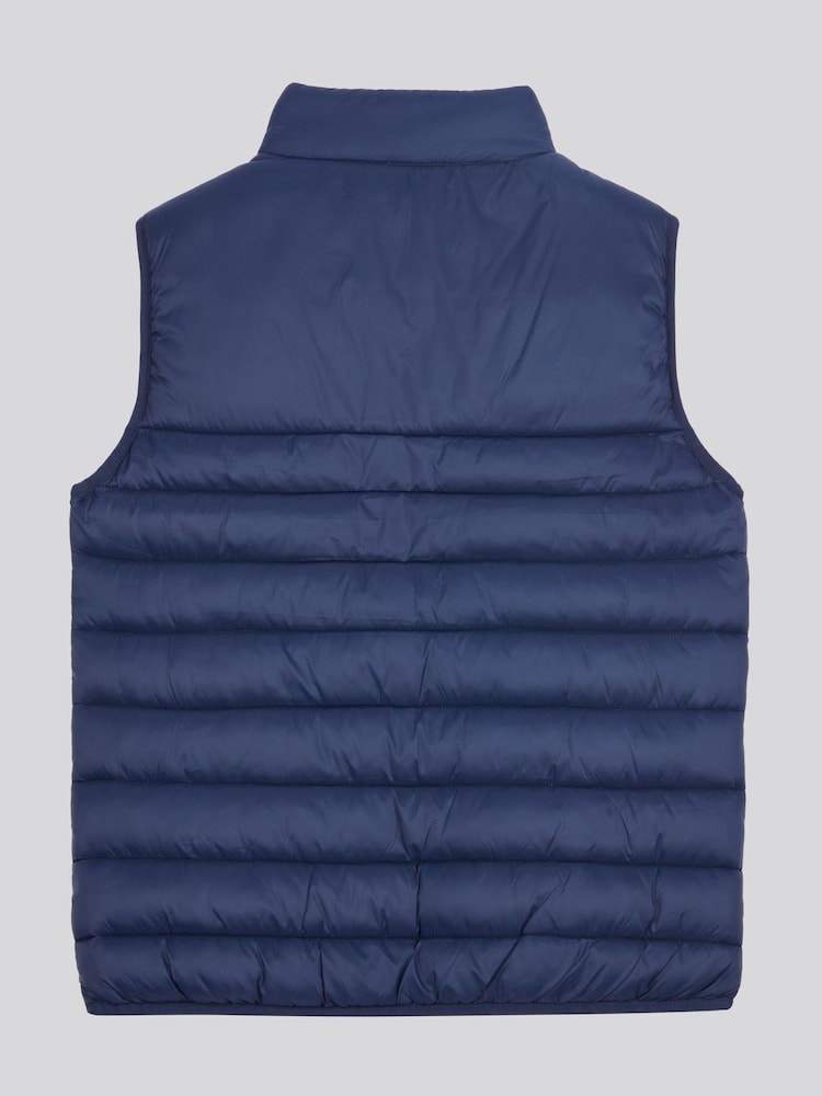 Синій - U.S. Polo Assn. Чоловічий стьобаний жилет із панелями - Image 6 of 9