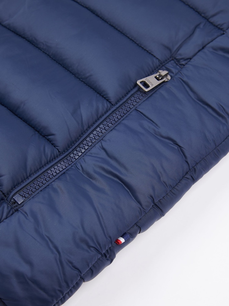 Синій - U.S. Polo Assn. Чоловічий стьобаний жилет із панелями - Image 8 of 9