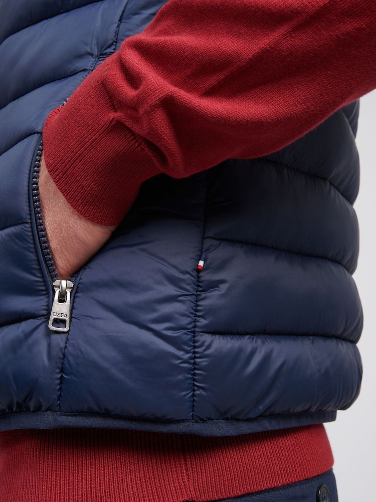 U.S. Polo Assn. Mens Panelled Quilted Gilet - Image 9 of 9