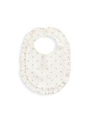 Mamas & Papas Ditsy White Bodysuit Leggings And Bib Set - Image 6 of 6