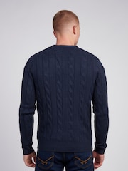 U.S. Polo Assn. Mens Cable Knit Crew Neck Polo Shirt - Image 4 of 7