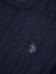 U.S. Polo Assn. Mens Cable Knit Crew Neck Polo Shirt - Image 7 of 7