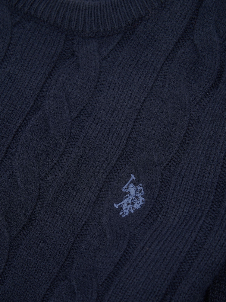 U.S. Polo Assn. Mens Cable Knit Crew Neck Polo Shirt - Image 7 of 7
