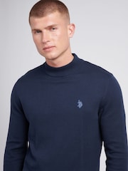 U.S. Polo Assn. Blue Mens Combed 100% Cotton Turtle Neck Sweater - Image 2 of 7