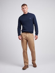 U.S. Polo Assn. Blue Mens Combed 100% Cotton Turtle Neck Sweater - Image 3 of 7