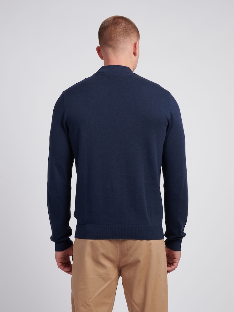U.S. Polo Assn. Blue Mens Combed 100% Cotton Turtle Neck Sweater - Image 4 of 7